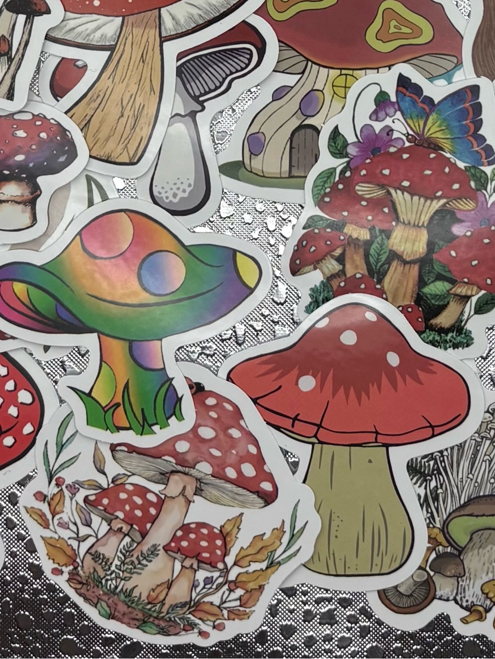 40 + Mushroom Stickers for Water Bottles in Colorful Mushroom Designs - Picture 5 of 6